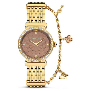 Cerruti 1881 Quartz Analog Brown Dial Stainless Steel Strap Watch for Women CECIWLG2226204W - KRISHNA WATCH COMPANY