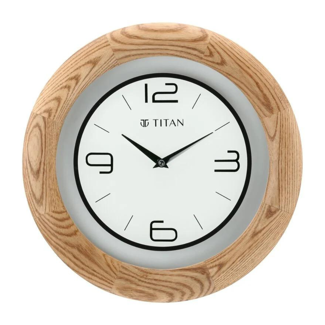 Wooden Brown Wall Clock with Glass Dial - 31.8 cm x 31.8 cm (Medium)  W0034WA01