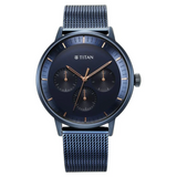 Titan Modern Classics Blue Dial Quartz Multifunction Stainless Steel Strap watch for Men  94006QM04