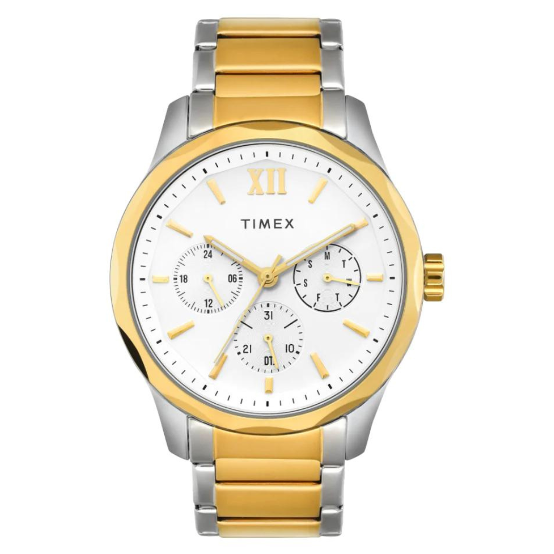 Timex Men White Round Multifunction Dial Watch- TW0TG7624