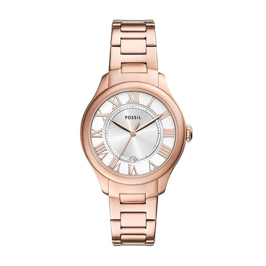 Fossil Gilmore Three-Hand Date Rose Gold-Tone Stainless Steel Watch ES5394