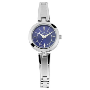 Titan Quartz Analog Blue Dial Metal Strap Watch for Women 2598SM03 - KRISHNA WATCH COMPANY
