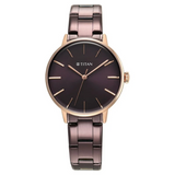 Titan TGIF Quartz Analog Brown Dial Purple Stainless Steel Strap Watch for Women 95248KM01