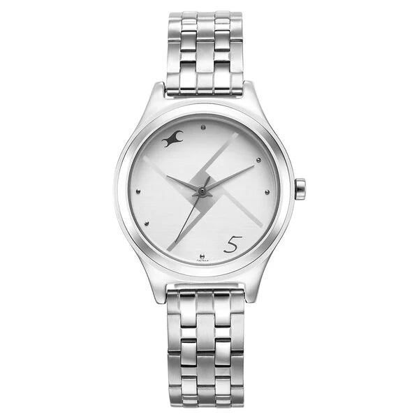 Fastrack Stunners Silver Dial Metal Strap Watch - 6152SM08