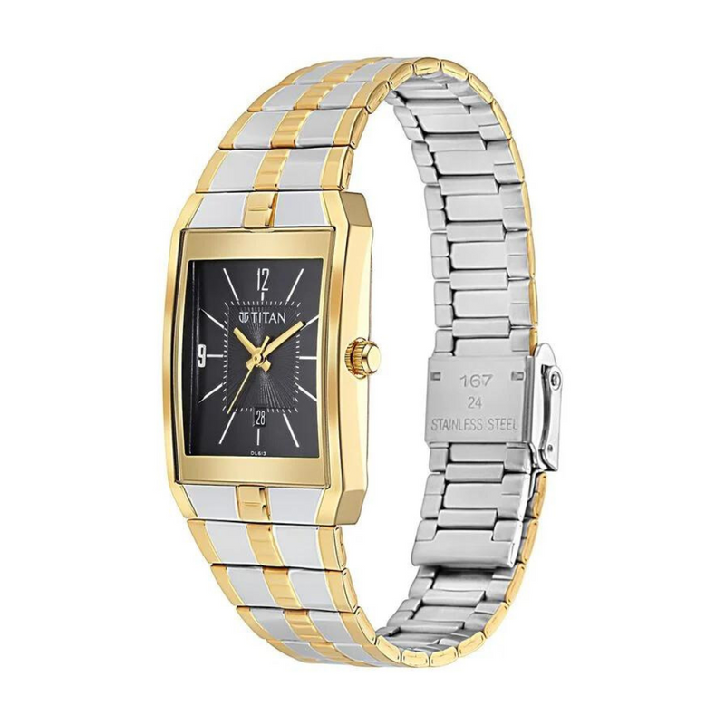 Titan Black Dial Metal Strap Watch 9151BM03 (DL613) - KRISHNA WATCH COMPANY