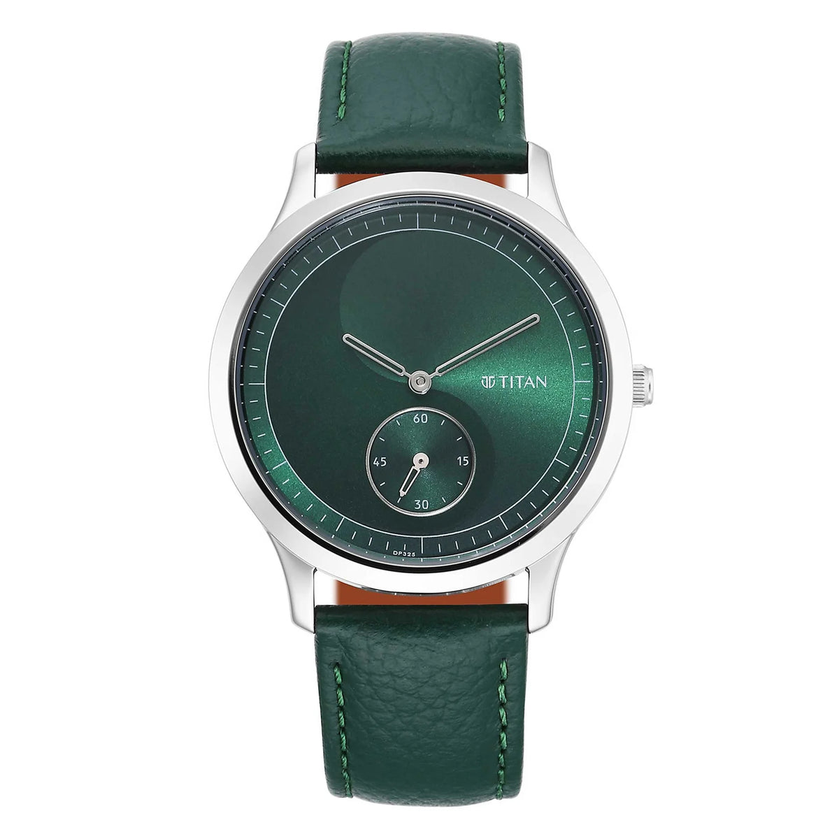 Titan Yin & Yang Green Dial Analog Leather Strap Watch for Men 1825SL05
