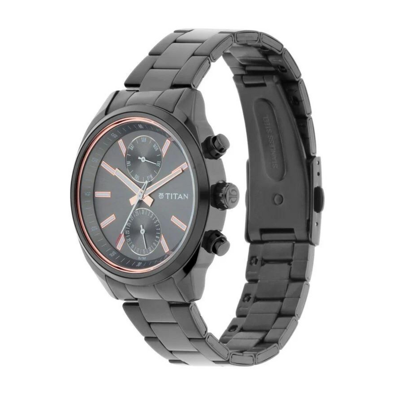 Titan Anthracite Dial Stainless Steel Strap Watch 1733NM01