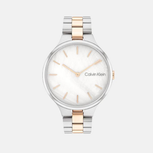 Linked Female White Analog Stainless Steel Watch 25200428