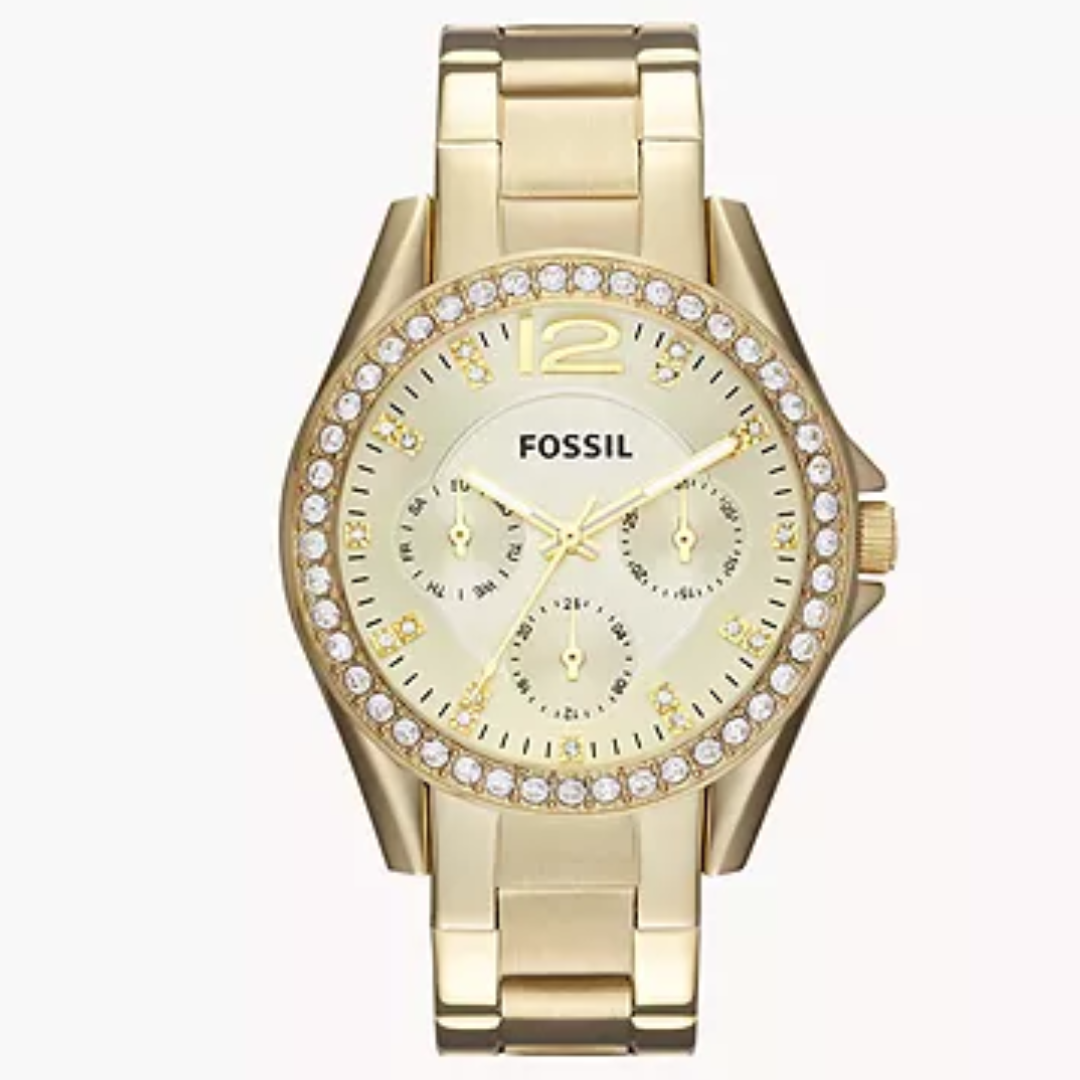 Riley Multifunction Gold-Tone Stainless Steel Watch ES3203