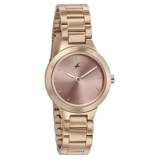 Fastrack Pulse Quartz Analog Pink Dial Stainless Steel Strap Watch for Girls 6150wm01