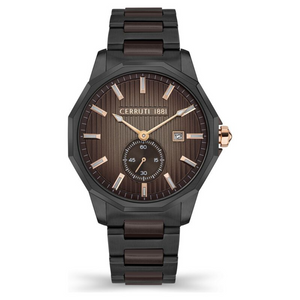 Cerruti 1881 Brown Dial Stainless Steel Strap Watch for Men CECIWGH2111804W - KRISHNA WATCH COMPANY