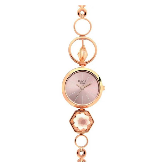 Titan Raga Women's Grace Watch: Mother of Pearl Dial & Ornate Bracelet 2606wm09