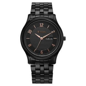 Titan Karishma Black Dial Watch for Men - 1824NM01 - KRISHNA WATCH COMPANY