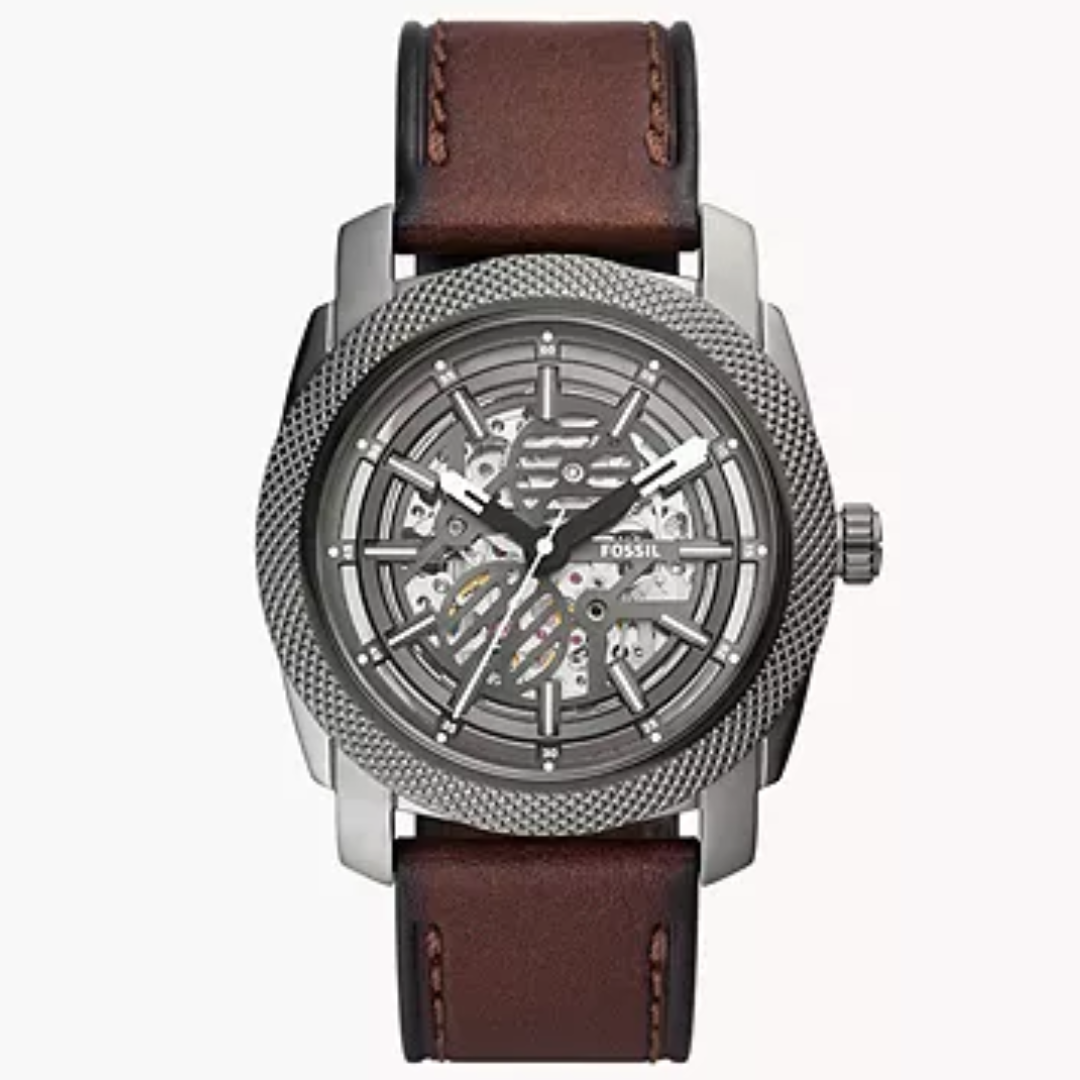 FOSSIL Machine Automatic Brown LiteHide™ Leather Watch ME3254