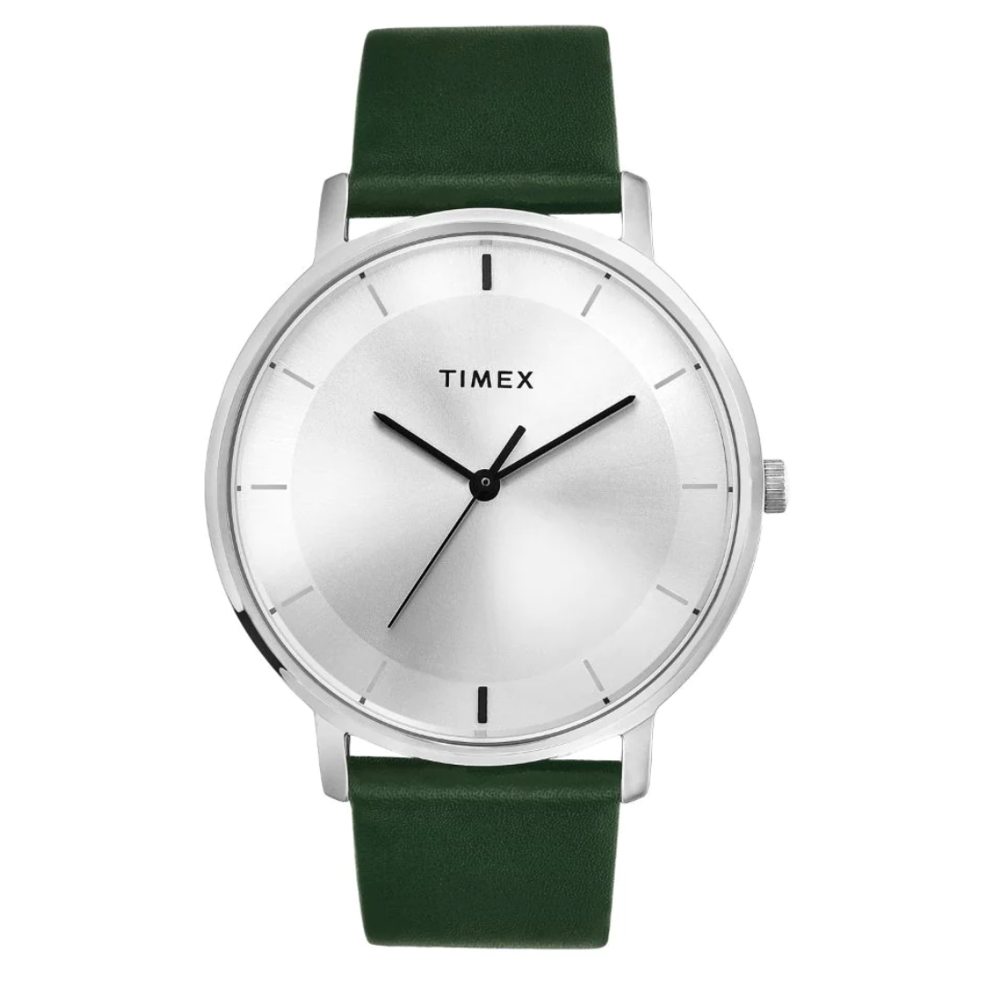 Timex Men Silver Round Analog Brass Dial Watch - TW0TG8013