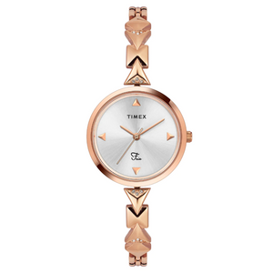 Timex Fria Women's Silver Dial Round Analog Brass Dial Watch- TWEL18302 - KRISHNA WATCH COMPANY