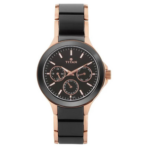 Titan Quartz Multifunction Black Dial Watch for Men - 90089KD02 - KRISHNA WATCH COMPANY