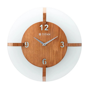 Wood & Glass Fusion Wall Clock - 32 cm x 32 cm (Medium) W0032GA01 - KRISHNA WATCH COMPANY