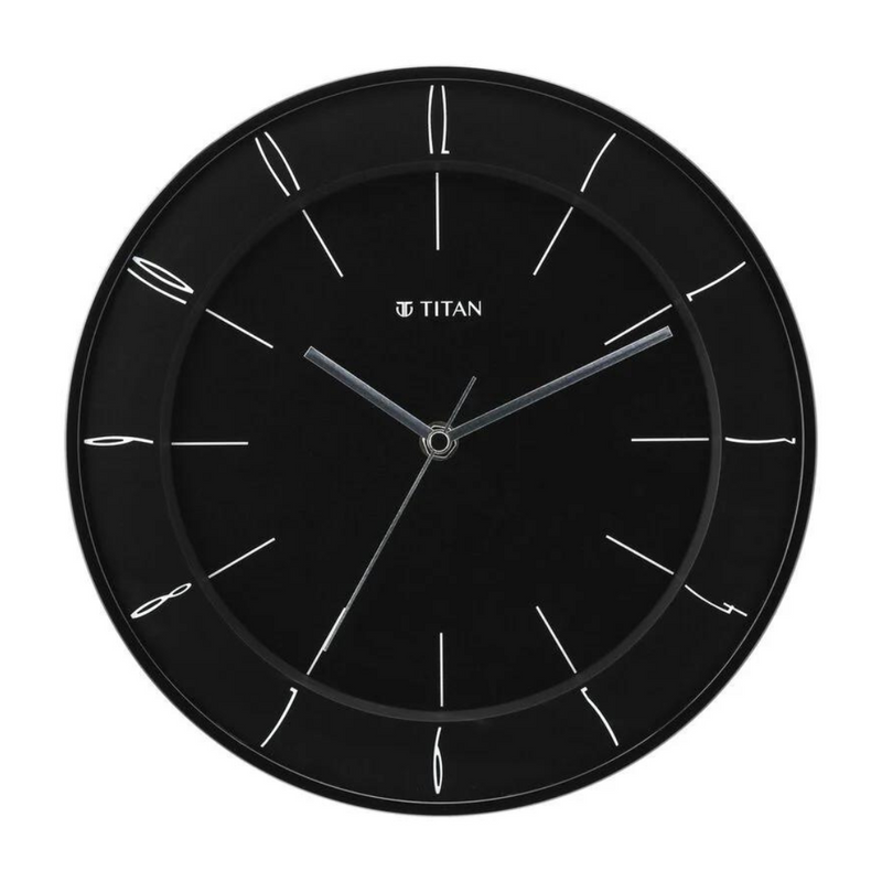 Titan Black Wall Clock with Domed Glass W0010PA01