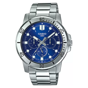 CASIO Silver Multi-Dial - Men's Watch ENTICER MTP-VD300D-2EUDF (A1749) - KRISHNA WATCH COMPANY