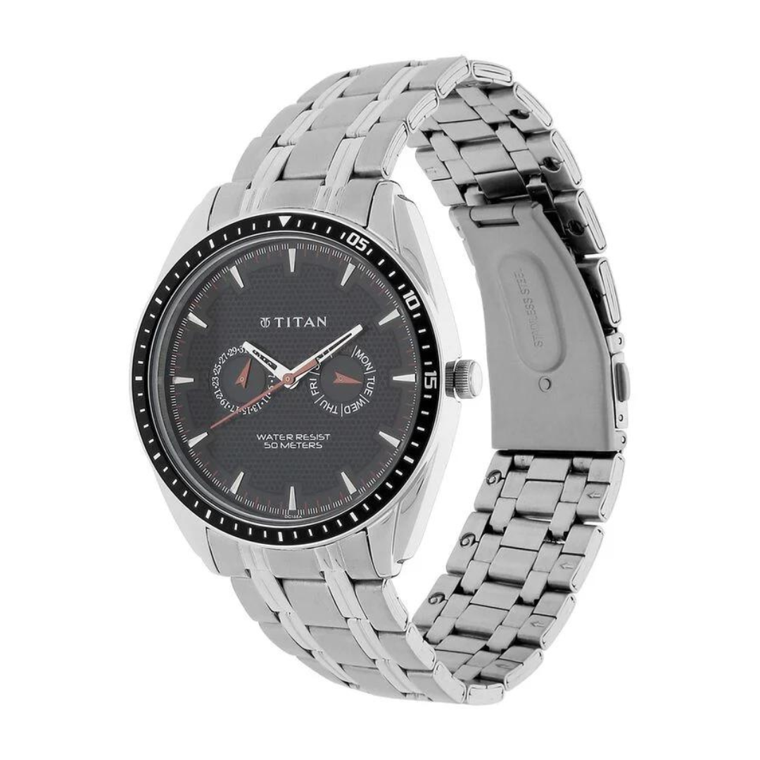 Black Dial Silver Stainless Steel Strap Watch NF1582KM02 (DC155A)