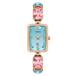 Timex Fria Women's Blue Dial Rectangular Case 2 Hands Function Watch TWEL16900 - KRISHNA WATCH COMPANY