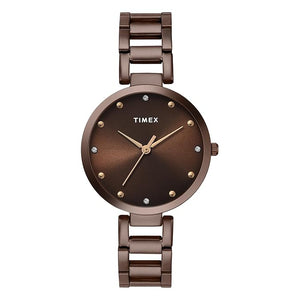 Timex Women Brown Round Dial Analog Watch - TW000X272 - KRISHNA WATCH COMPANY
