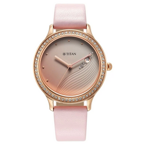 Titan Purple Glam It Up Pink Dial Analog with Date Strap Watch for Women 2634WL02 / NS2634WL02 - KRISHNA WATCH COMPANY