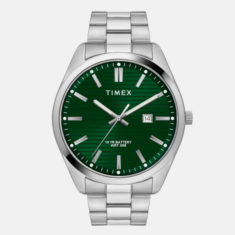Timex E Class Male Green Analog Stainless Steel Watch TWTG10409