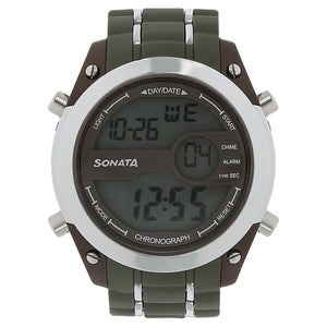 SF Digital Dial Green Plastic Strap Watch for Men 77034pp02 - KRISHNA WATCH COMPANY