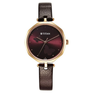 Titan Karishma Quartz Analog Maroon Dial Watch for Women - 2702WL01 - KRISHNA WATCH COMPANY