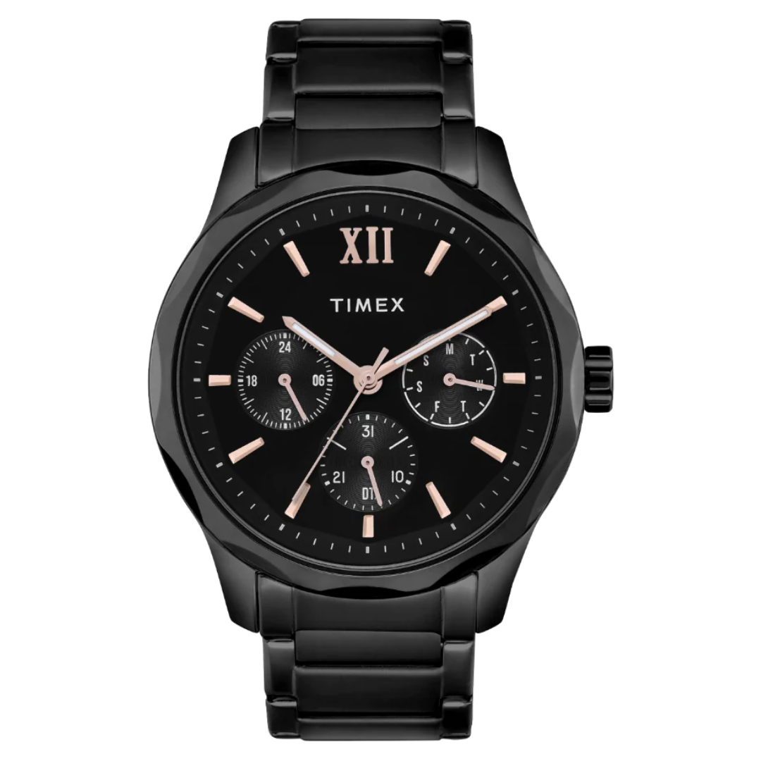 Timex Men Black Round Multifunction Dial Watch - TW0TG7625