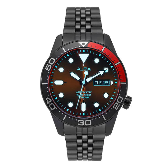 ALBA Black & Orange Gradation Dial Tokyo Neon Automatic Watch - AL4209X1