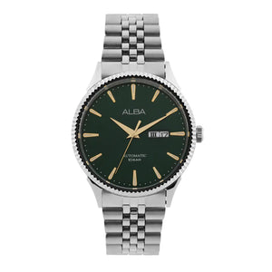 ALBA Emerald Green Silver Strap Mechanical Watch AL4235X1 - KRISHNA WATCH COMPANY
