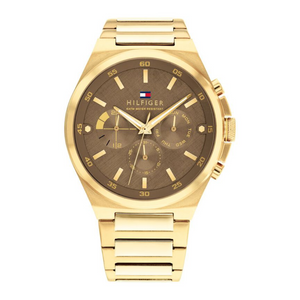 Tommy Hilfiger Dexter 46 mm Brown Dial Stainless Steel Analogue Watch For Men 1792090 - KRISHNA WATCH COMPANY