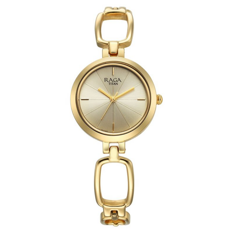 Titan Raga Champagne Dial Watch for Women - 2725YM01