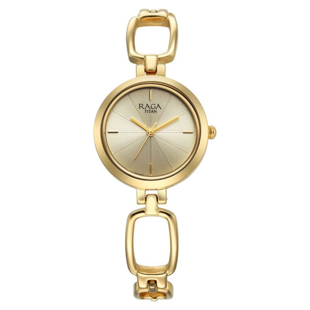 Titan Raga Champagne Dial Watch for Women - 2725YM01