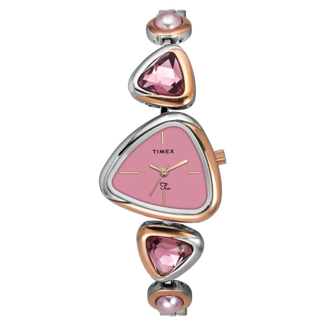 Timex Women Pink Triangle Analog Dial Watch- TWEL17700