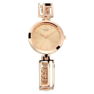Titan Raga Viva Rose Gold Metal Analog Strap Watch for Women - 2622WM01 - KRISHNA WATCH COMPANY
