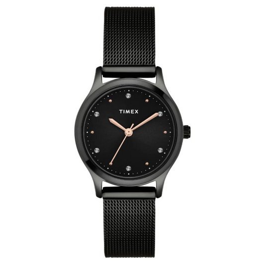 Timex Women Black Round Analog Dial Watch- TW0TL8716