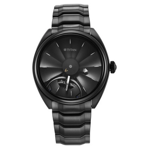 Titan Stellar Automatic Black Dial Stainless Steel Strap Watch for Men 10011NM01 / NS10011NM01 - KRISHNA WATCH COMPANY