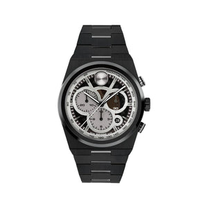 Movado Bold Men Quartz Black & Grey Dial Chronograph Stainless Steel Watch 3601184 - KRISHNA WATCH COMPANY