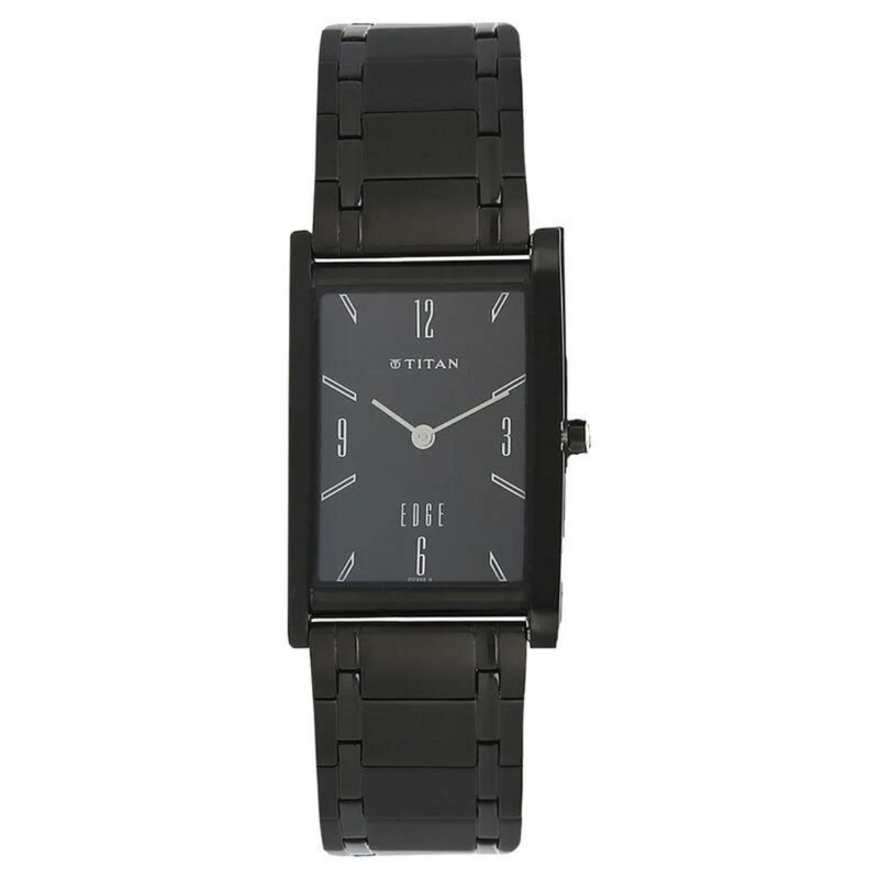Titan Edge Black Dial Analog Stainless Steel Strap Watch for Men 1043NM01 - KRISHNA WATCH COMPANY
