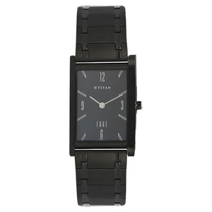 Titan Edge Black Dial Analog Stainless Steel Strap Watch for Men 1043NM01 - KRISHNA WATCH COMPANY
