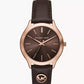 Michael Kors Slim Runway Three-Hand Brown Leather Watch Mk7546
