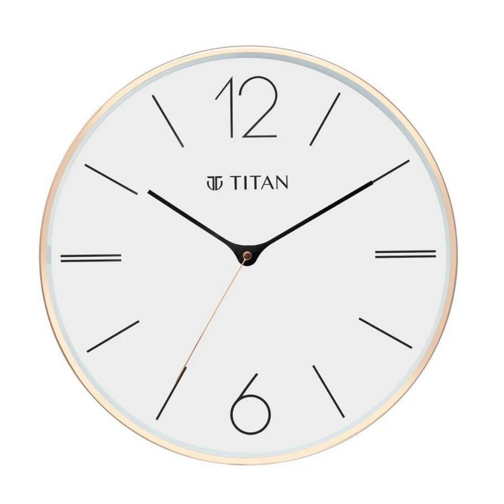 Titan Gold Wall Clock with Silent Sweep Technology - W0058MA01 - KRISHNA WATCH COMPANY