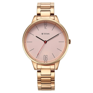 Titan Quartz Analog Rose Gold Dial Watch for Women - 2648WM04 - KRISHNA WATCH COMPANY