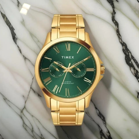 Timex Full Roman Green Dial Astrological  Men's Watch TW000X142