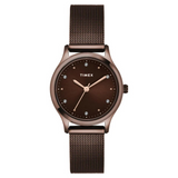 Timex Women Brown Round Analog Dial Watch- TWOTL8718