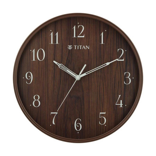 Titan Woodgrain Whispers - Dark Brown Contemporary Wall Clock W0080PA02